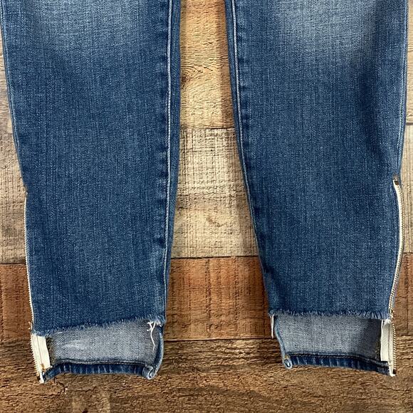 FRAME Le Garcon Melbourne Jeans Step Hem Zippered Ankle Blue Size 26 - Picture 4 of 10